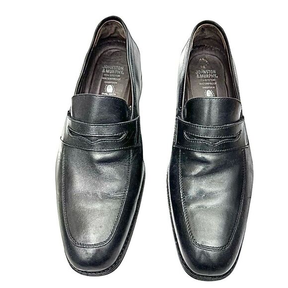 Johnston & Murphy Shoes Mens 10 M Sheepskin Black XC4 Waterproof Loafers 15-2045 main image 4